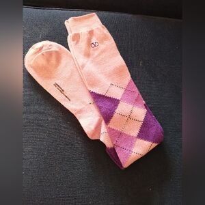 New VALENTINO Lambswool Intarsia Argyle Knee High Socks